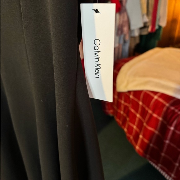 Calvin Klein Black Fit & Flare Dress Size 14 NWT CK Zip Charm Sleeveless - Picture 6 of 11